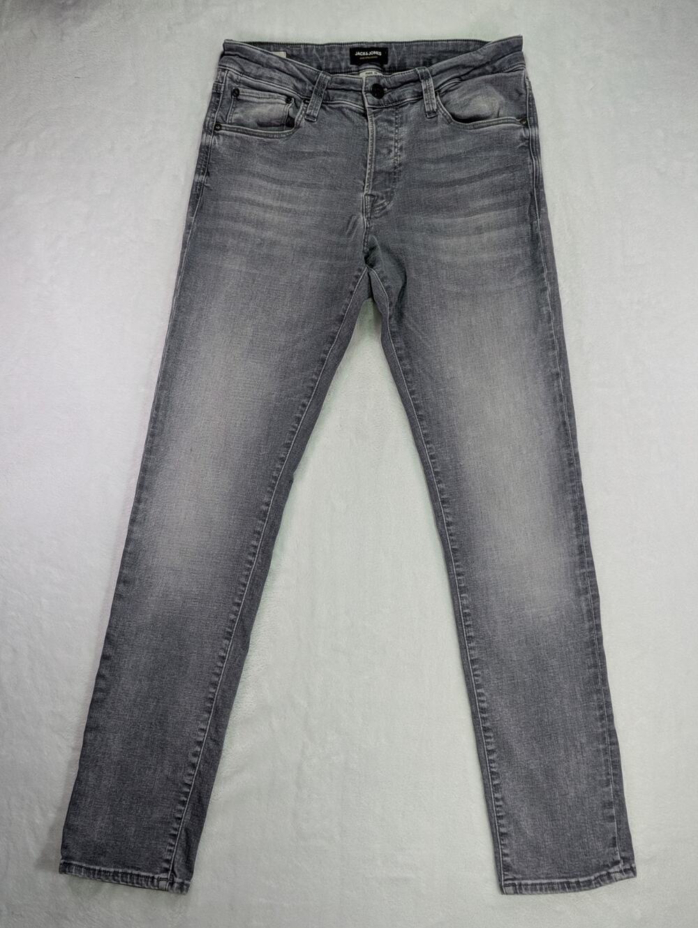 Jack & Jones Mens 32x32 Glenn Slim Straight Gray Fade Jeans